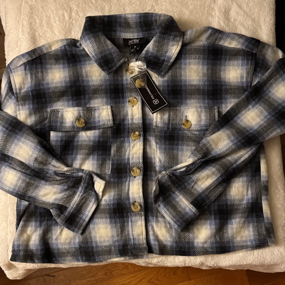Blue Plaid Button Down Shirt